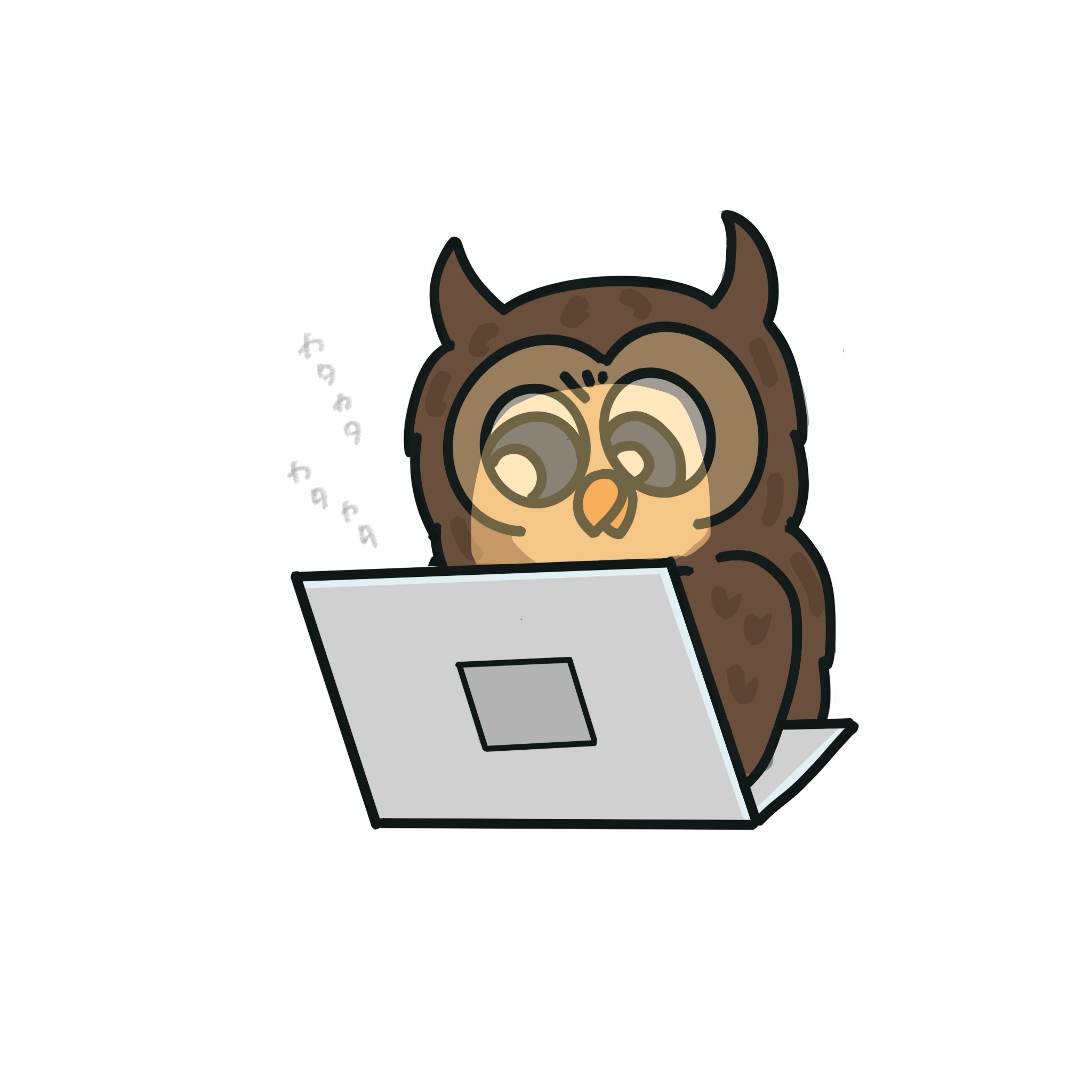 フクロウのキャラクターイラスト