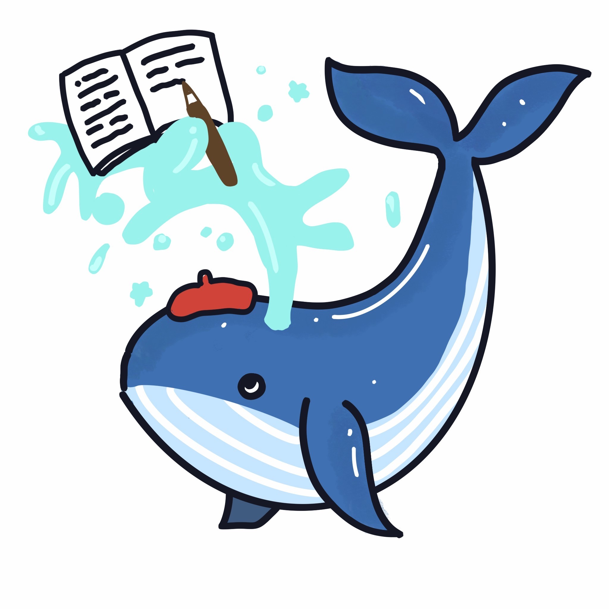 クジラのキャラクターイラスト