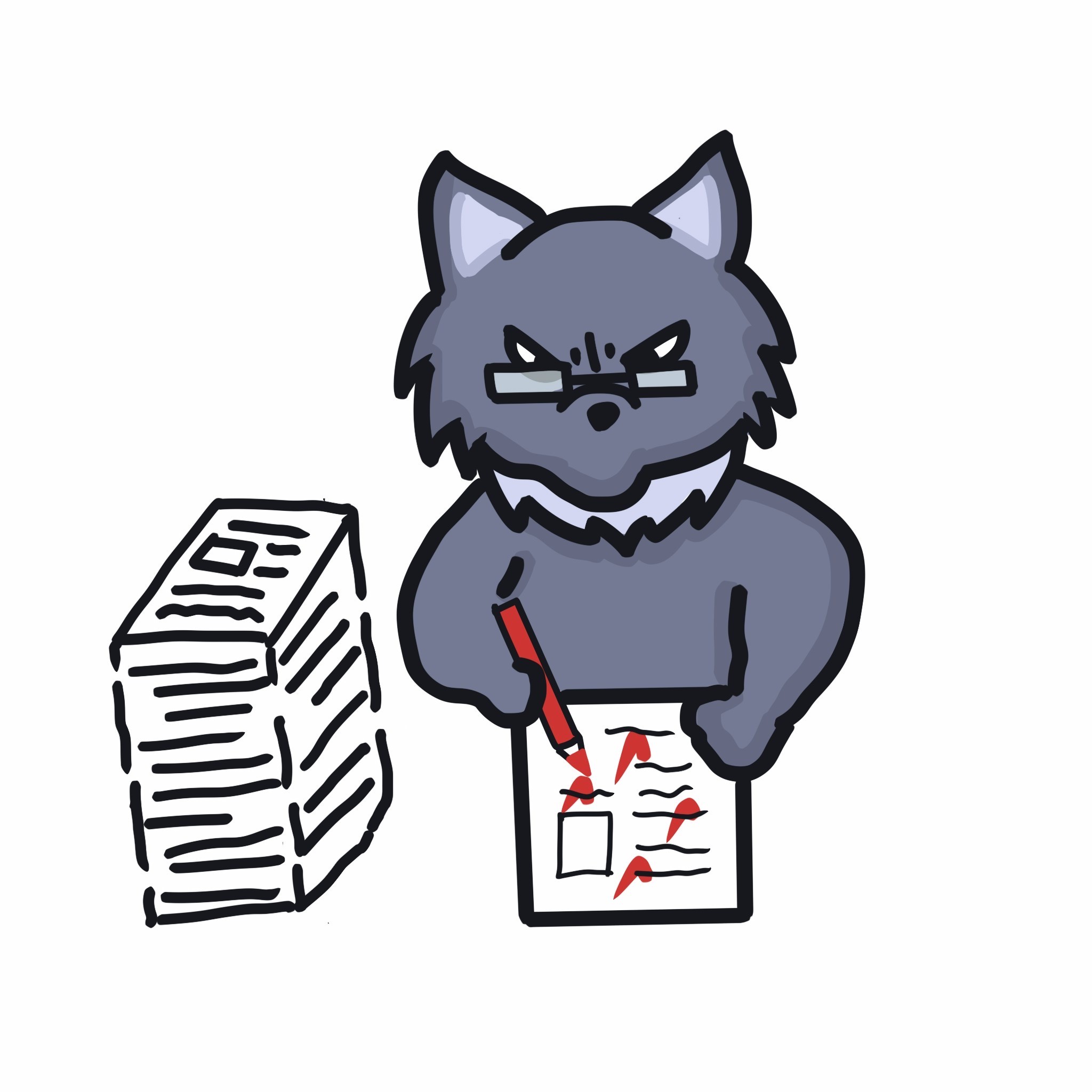オオカミのキャラクターイラスト